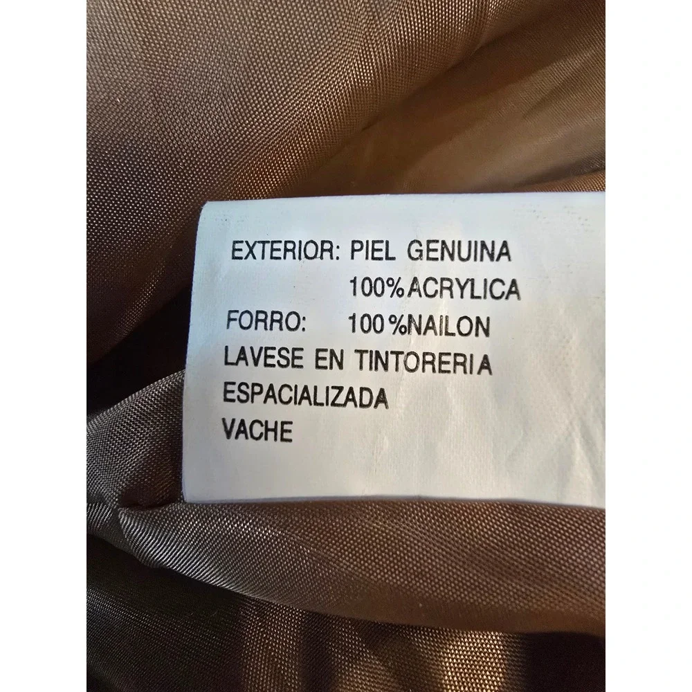 TUSKANY Mens Genuine Leather Suede Bomber Jacket 3XL Tan‎ Black Aztec